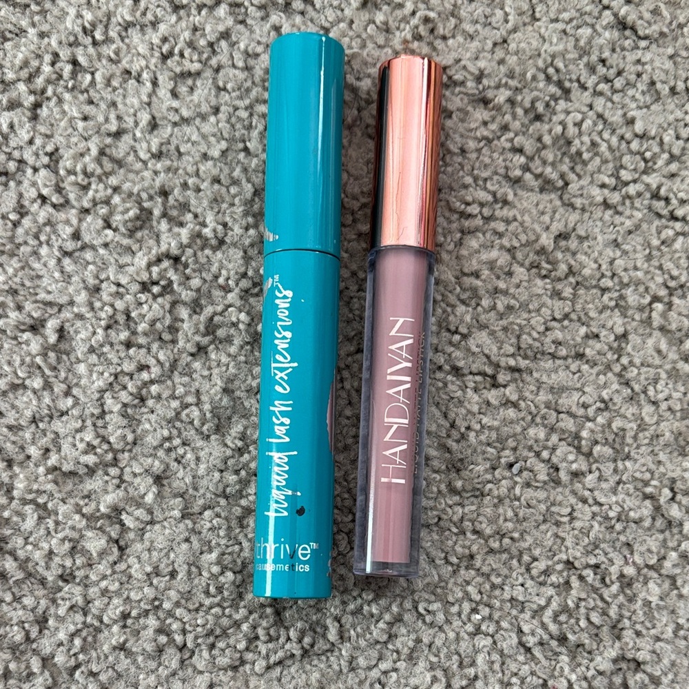 Thrive cosmetics lengthening ultra grow brown mascara (matte lipstick included)